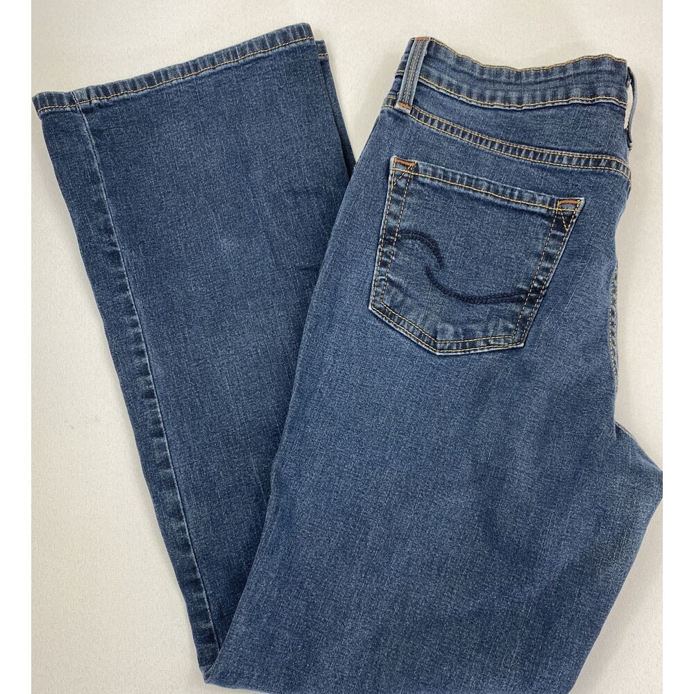 Levis Signature Womens Medium Wash Mid Rise Bootcut Denim Blue Jeans 10 Short
